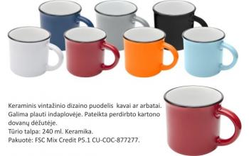 Vintažinio stiliaus puodelis 240ml