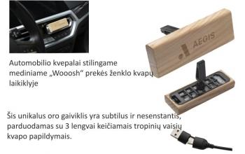 Auto kvapai mediniame laikiklyje