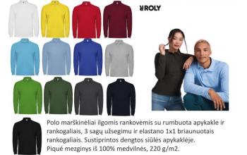 Polo marškinėliai ilgomis rankovėmis, 220g/m2