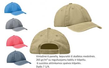 Vintažinė kepurė iš skalbtos medvilnės